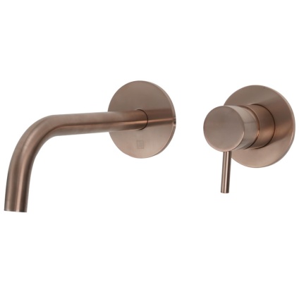 Cutout image of JTP Vos Brushed Bronze Slim Spout Wall-Mounted Basin Mixer